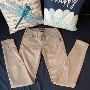 Silver skinny jeans